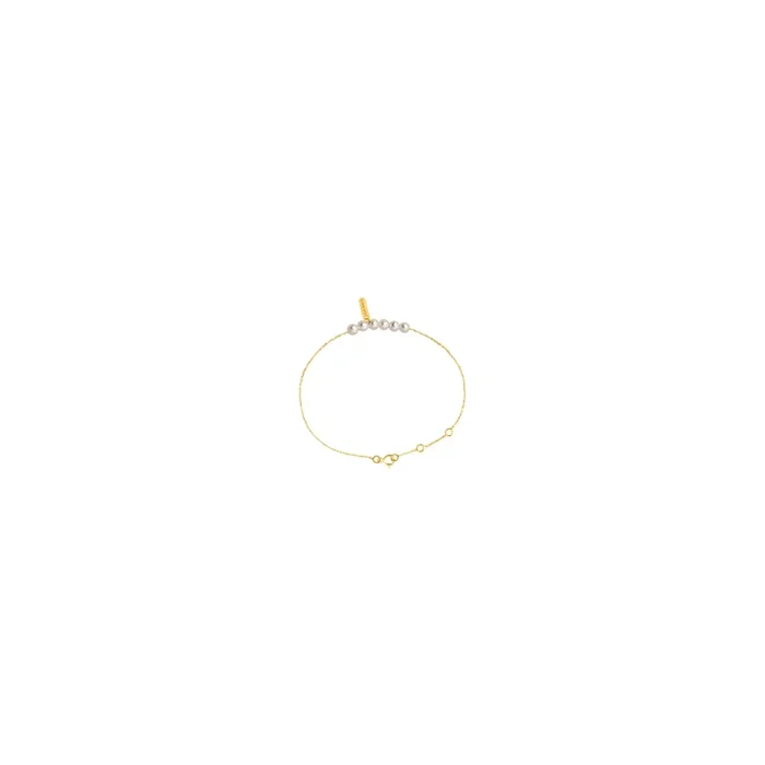 Bracelet Rosary en or jaune et perles blanches, bracelet or – Lepage