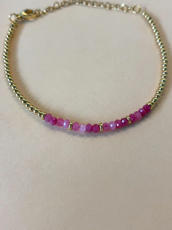 Bracelet TAHAA – Quartz Rose Fraise Acier Inoxydable