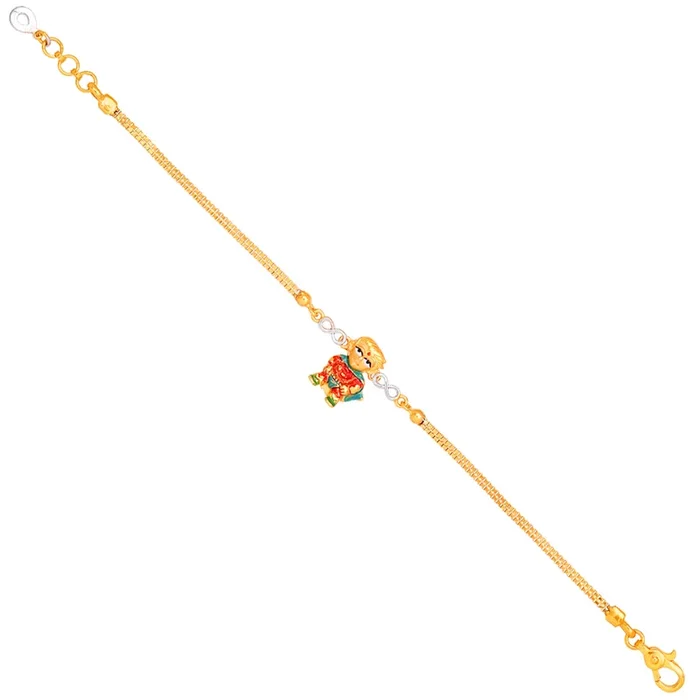Brilliant Minakari Kids Bracelet in 22K Gold