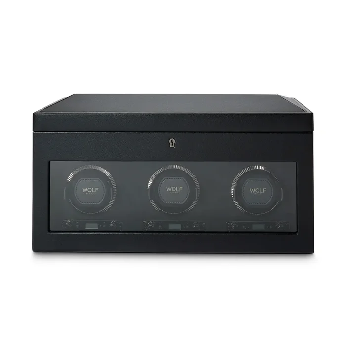 British Racing Black Triple Watches Winder with storage | Wolf 1834 – Lepage