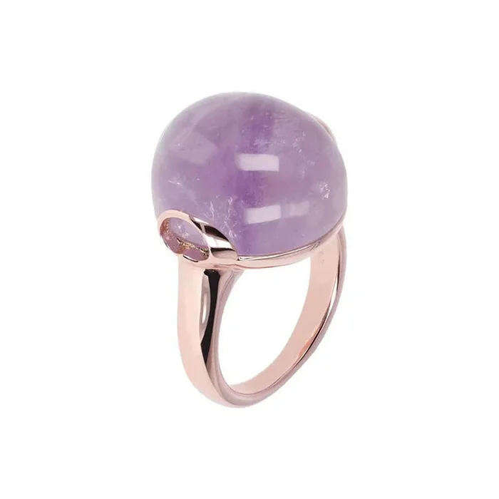 Bronzallure Rose Gold Plated Alba Lavander Amethyst Ring – No Resize