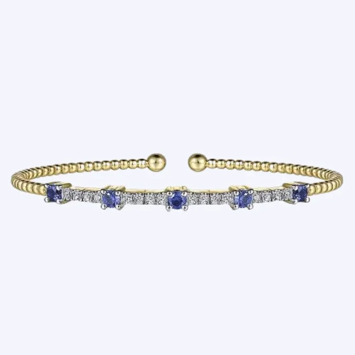 Bujukan Diamond and Blue Sapphire Cuff Bracelet