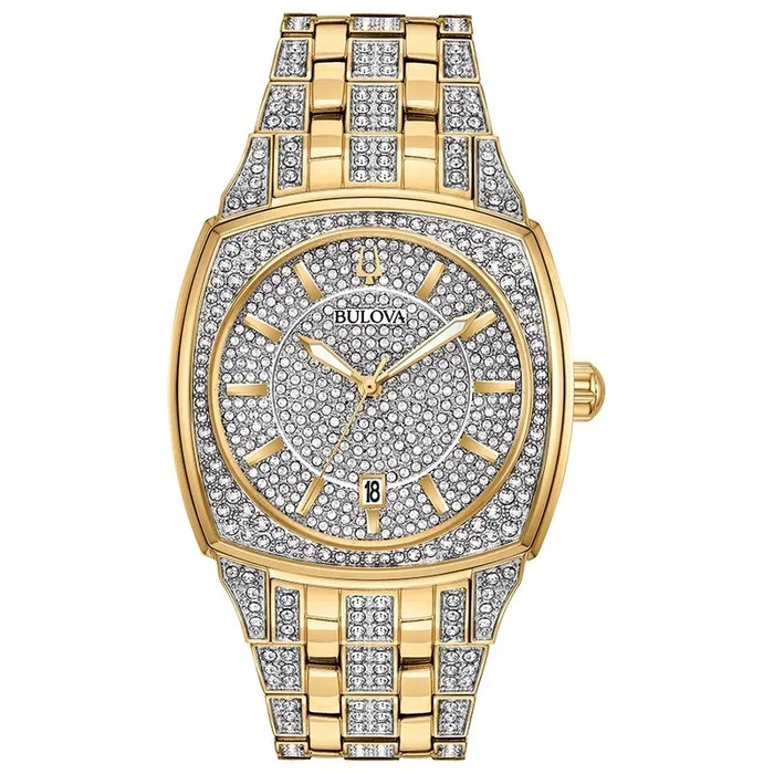 Bulova Watch with 40MM Silvertone Sqaure Dial and Stainless Steel Bracelet. 98B323