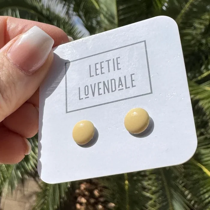 Buttercream Circle Studs – Little Deadstock Vintage Enamel Stud Earrings