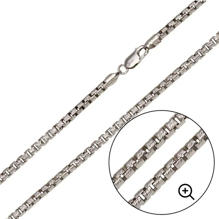 Cadenas de caja redondas con corte de diamante de 3,1 mm en plata de ley 925 rodiada – CH212D RH