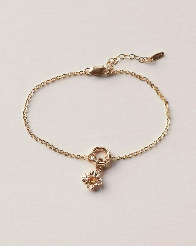 California Poppy Charm Bracelet