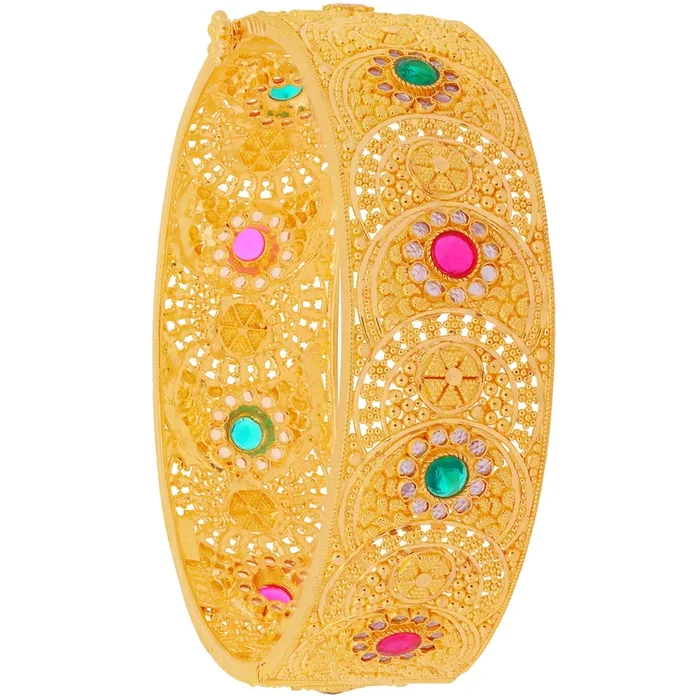 Captivating Kara With Ruby & Emerald in 22K Gold
