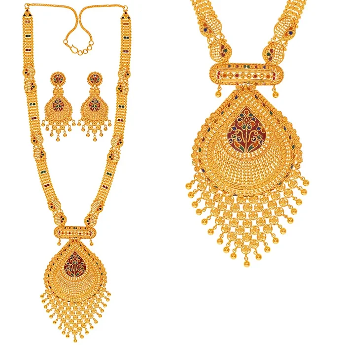Captivating Minakari Paata Haaram in 22K Gold