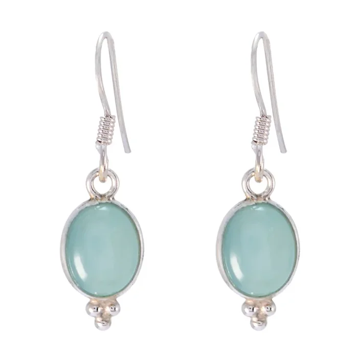 Chalcedony German Victoria multiple Dangle Blue 925 Silver Earring
