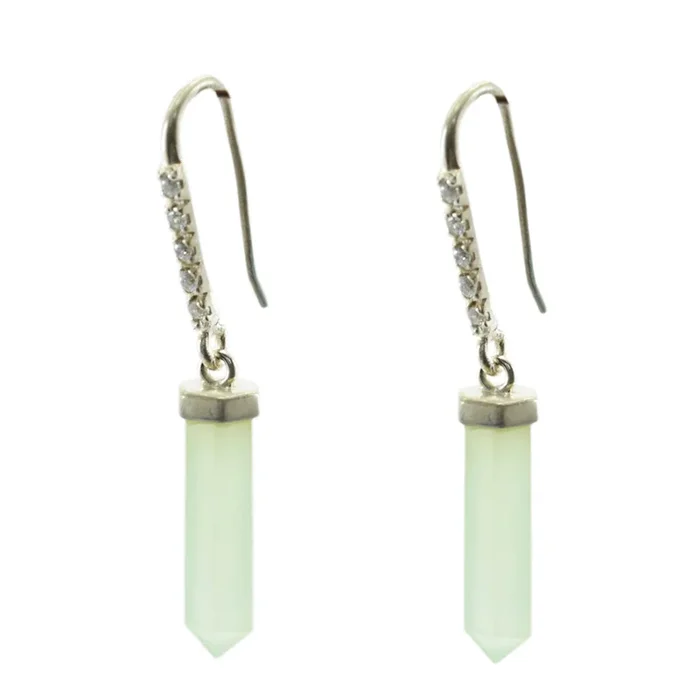 Chalcedony Mexican Inès multiple Dangle Blue 925 Silver Earring