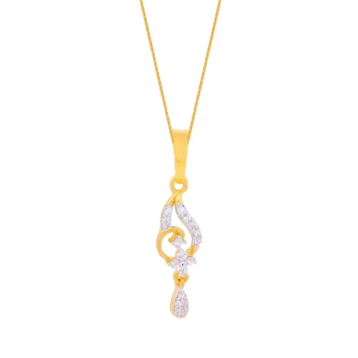 Charming Pendant With CZ in 22K Gold