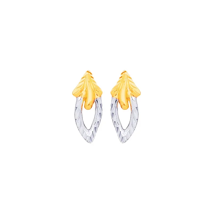 Charming Two tone Earrings in 22K Gold