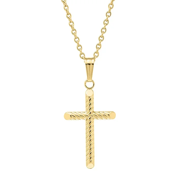 Child 14K Gold-Filled Rope Cross Pendant Necklace