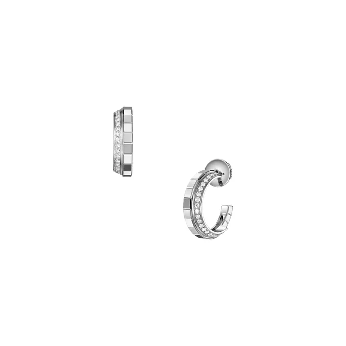 Chopard Ice Cube earrings in white gold and diamonds paved- Lepage