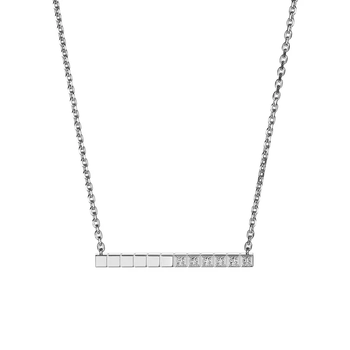 Chopard Ice Cube necklace in white gold and diamonds – Lepage