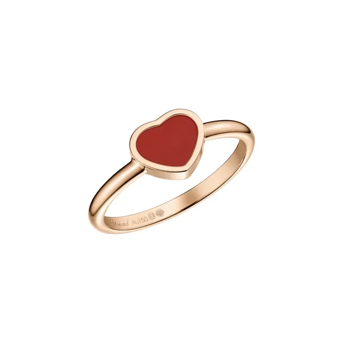 Chopard My Happy Hearts ring in rose gold and carnelian – Lepage