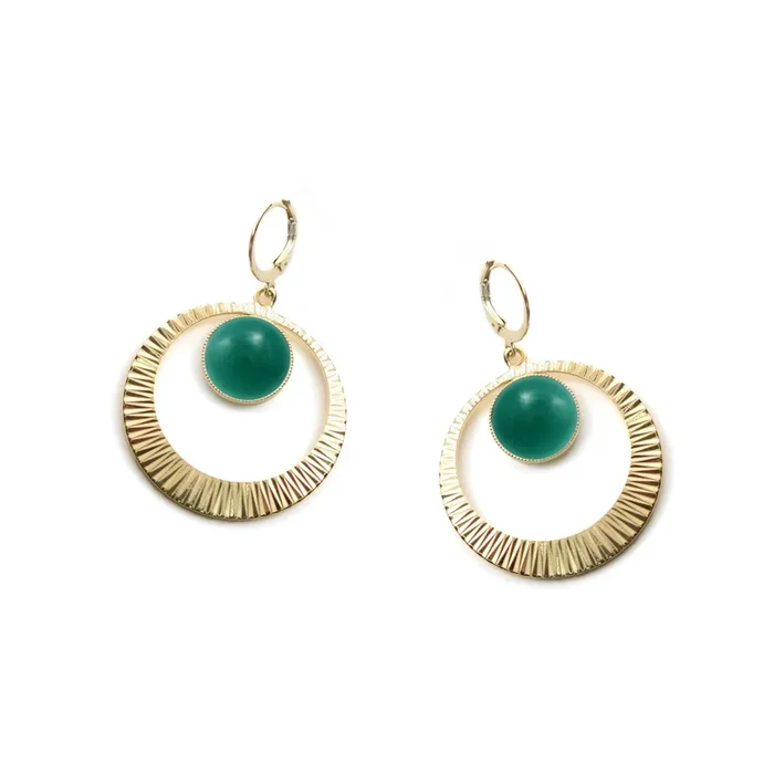 Circle sleeper earrings – Mermaid