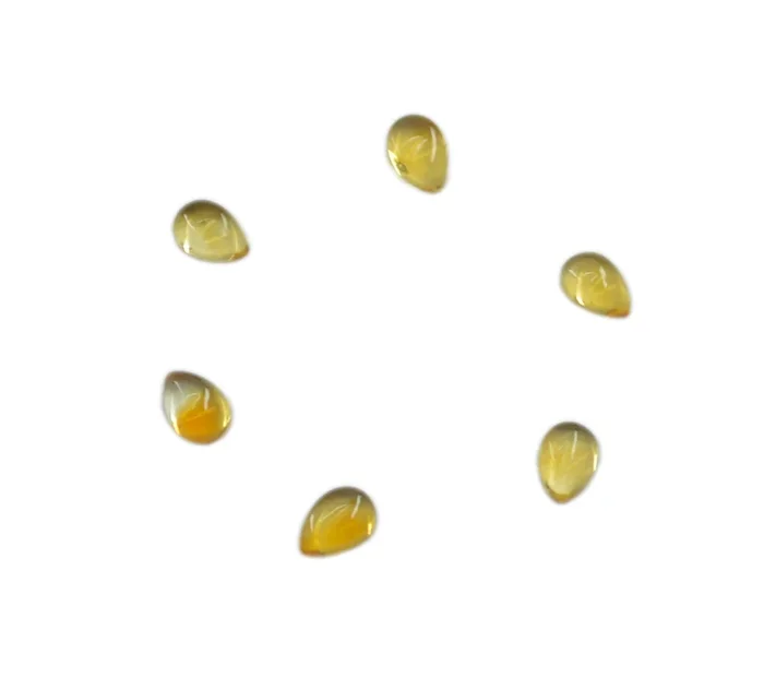 Citrine 10PC Tiny 3×5 MM Pear Cabochon Yellow Natural semi Precious Semi Precious Gemstone