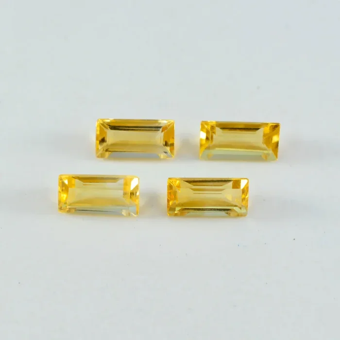 Citrine 1PC Medium 7×14 MM Baguette Faceted Yellow Polished Semi Precious Loose Gemstones