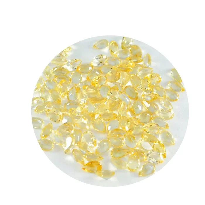 Citrine 1PC Small 6×8 MM Pear Faceted Yellow Fine Semi Precious Gems