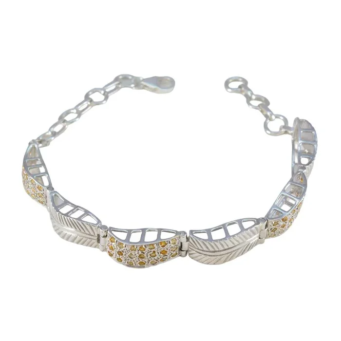 Citrine Guy Fawkes Night Versatile Yellow 925 Silver Tennis Bracelet