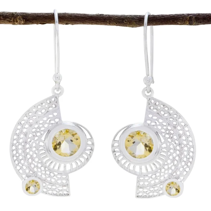 Citrine Italian Grace multiple Dangle Yellow 92.5 Silver Earring