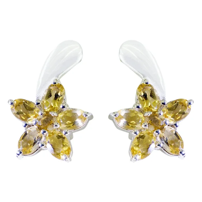 Citrine Turkish Natalia multiple Stud Yellow Sterling Silver Earring