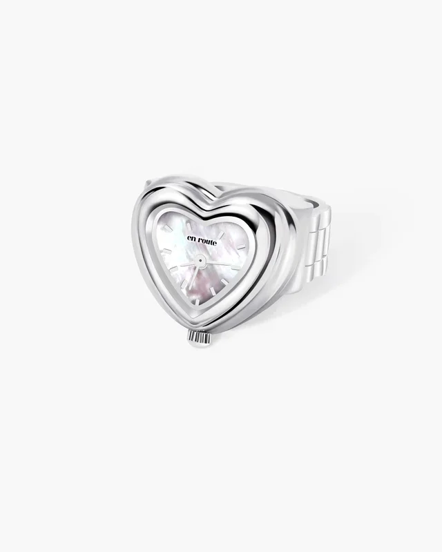 City Heart Uhrenring in Silber