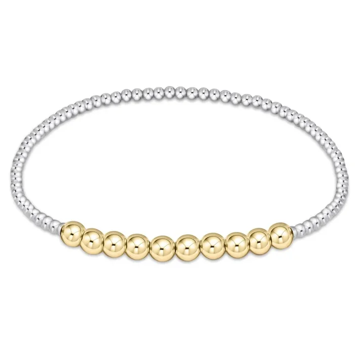 Classic Beaded Bliss 2mm Bead Bracelet – 4mm – Mixed Metal