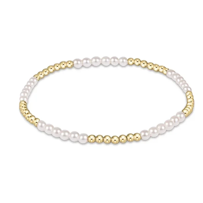 Classic Blissful Pattern 2.5mm Bead Bracelet – 3mm Pearl