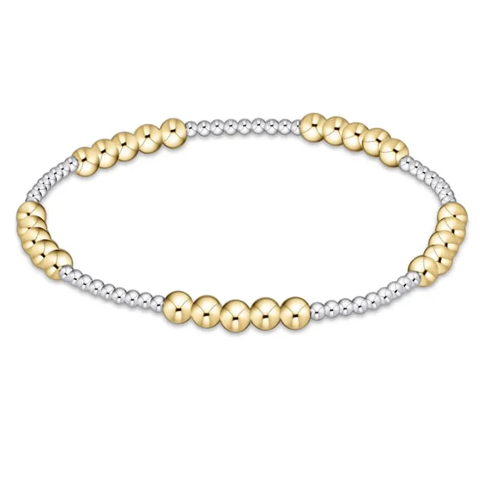 classic blissful pattern 2mm bead bracelet – 4mm mixed metal