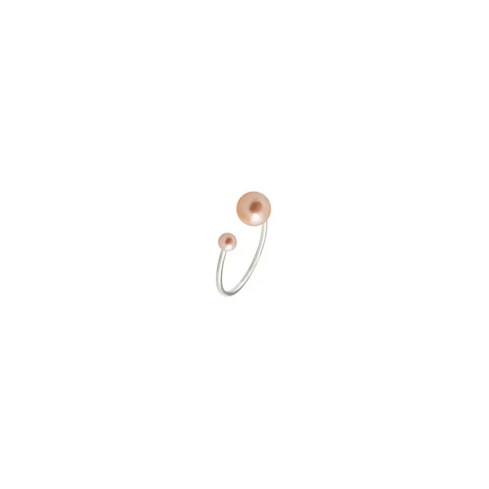 Claverin Hanging one ring in white gold and pink pearls (BPS-HO-002) – Lepage