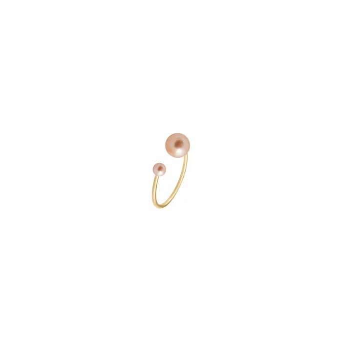 Claverin Hanging one ring in yellow gold and pink pearls (BPSJ-HO-002) – Lepage
