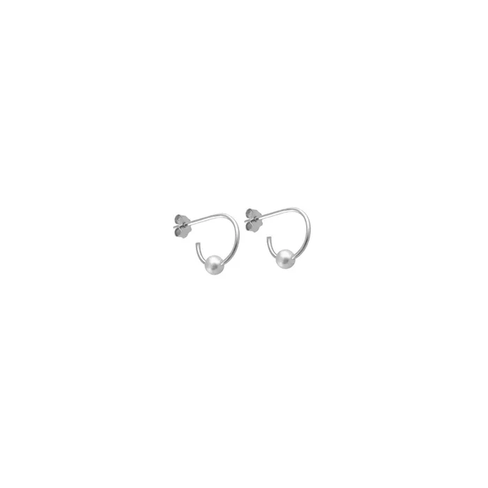 Claverin Open Hoops white gold natural white pearl 10 mm – Lepage