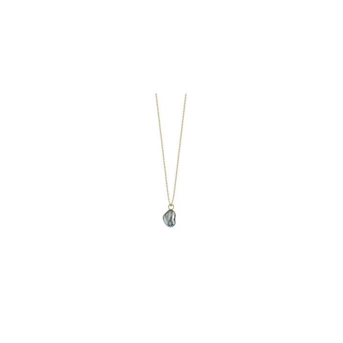 Claverin Raw Long necklace in yellow gold and keishi pearl – Lepage