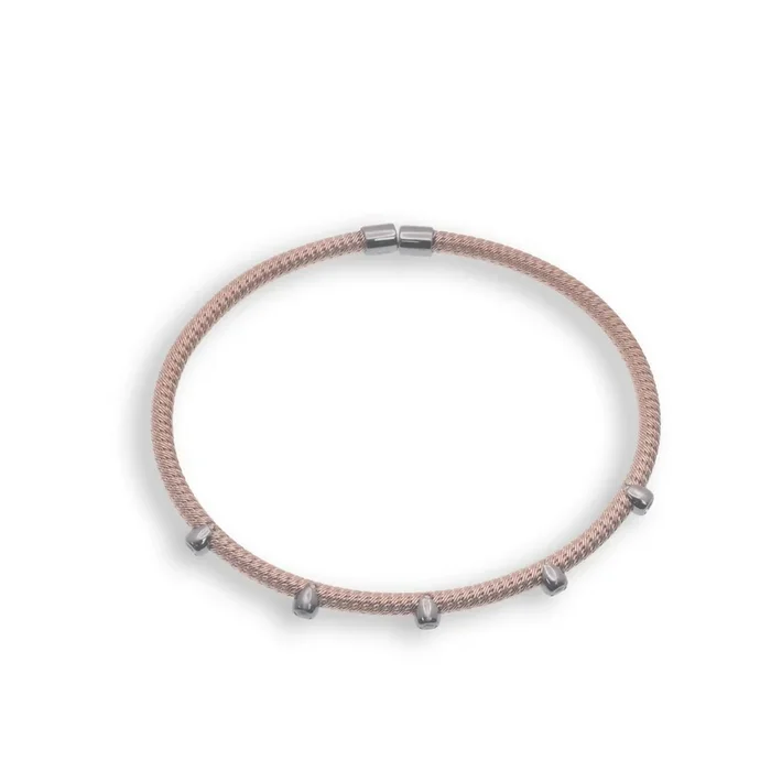 Clearance-Rose Gold & Black Plated CZ Cuff Bracelet – ITB00024RGP