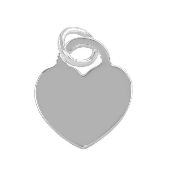 Colgante de corazón grabable de plata de ley 925 pulida – CARP00042