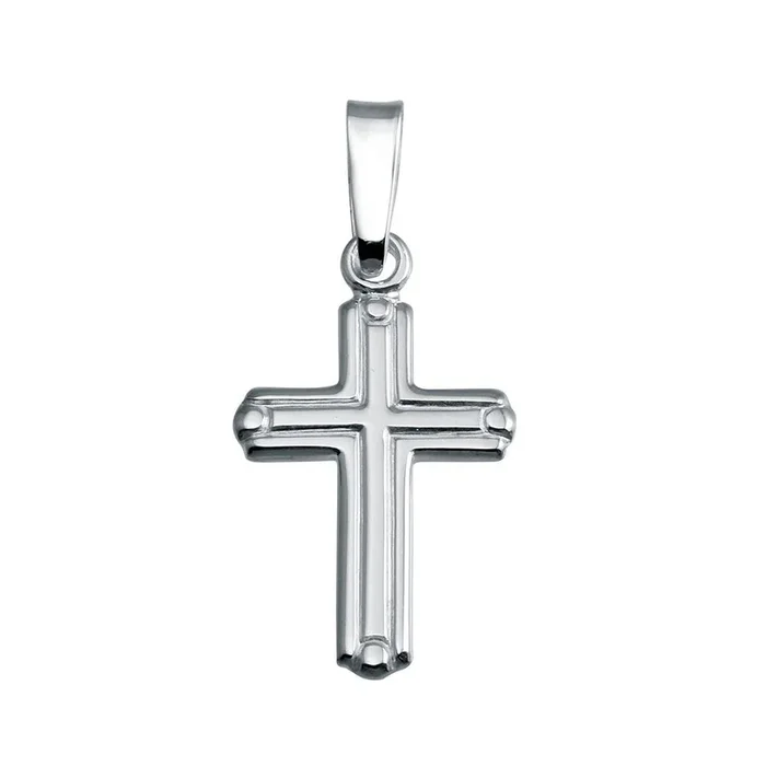 Colgante de cruz con borde sin baño en plata de ley 925 – SOP00139