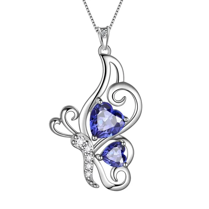 Collana con pietra portafortuna di dicembre, collana di tanzanite, gioielli da donna, regalo di compleanno, argento sterling