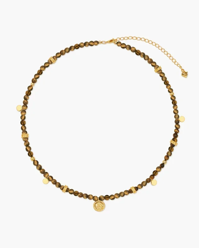 Collana Piccola Moneta Occhio di Tigre
