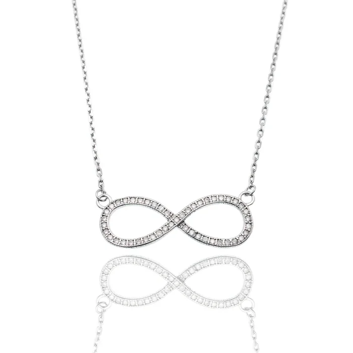 Collar ajustable con piedra moissanita infinita en plata de ley 925 rodiada – MGMN00019