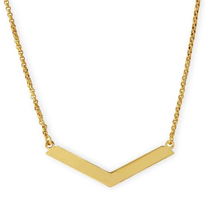 Collar con acento en V ancha chapado en oro de plata 925 – ARN00020GP