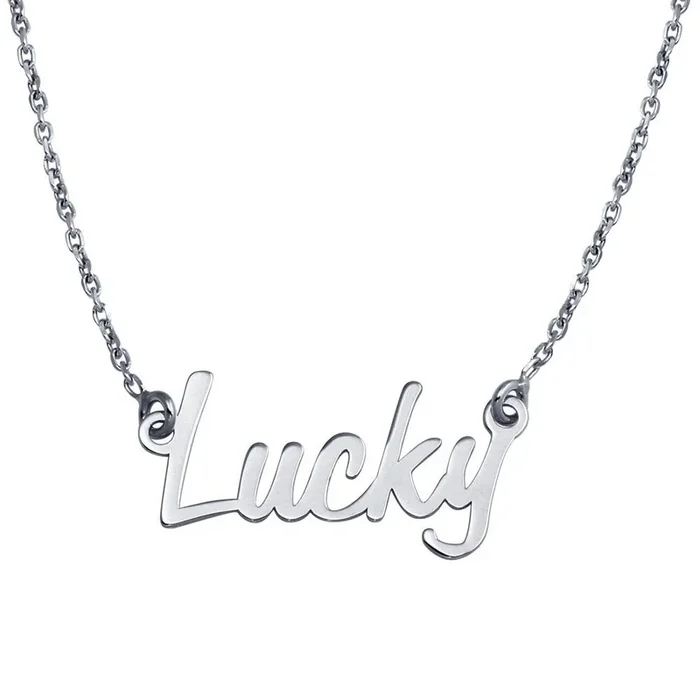Collar con colgante de la suerte en plata de ley 925 rodiada – SOP00116