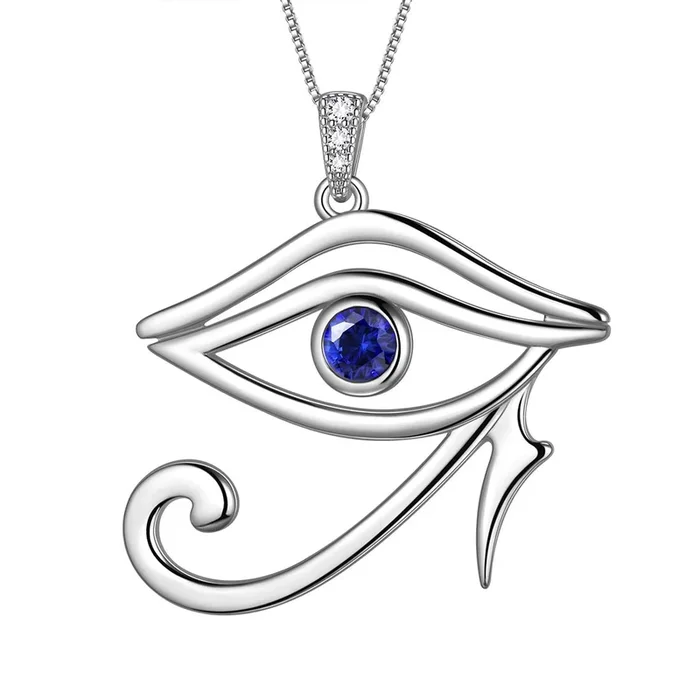 Collar con colgante de ojo de Horus egipcio para mujer, regalo de joyer¨ªa para hombre, Plata de Ley 925