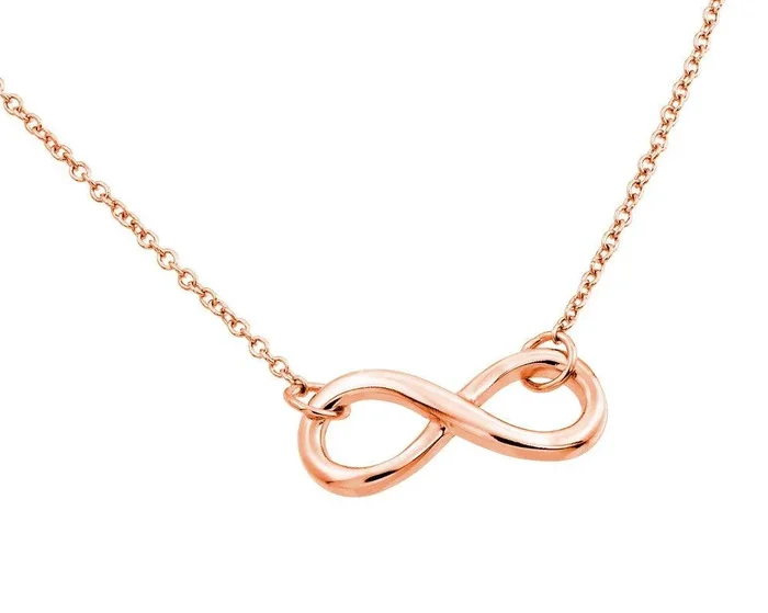Collar con colgante infinito de circonita transparente chapado en oro rosa de plata 925 – STP01373RGP