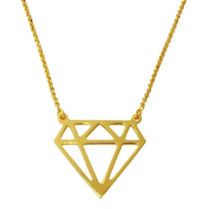 Collar con diamantes en plata de ley 925 bañado en oro – ARN00030GP