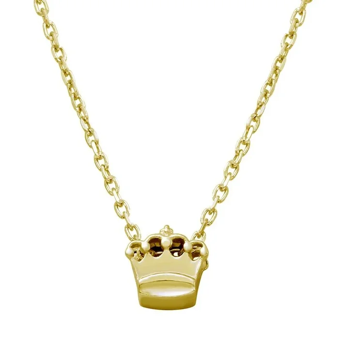 Collar con minicorona en plata de ley 925 bañada en oro – JCP00003GP