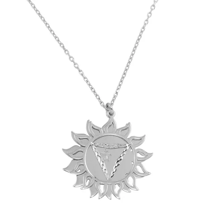 Collar con símbolo del chakra Manipura en plata de ley 925 rodiada – SOP00052