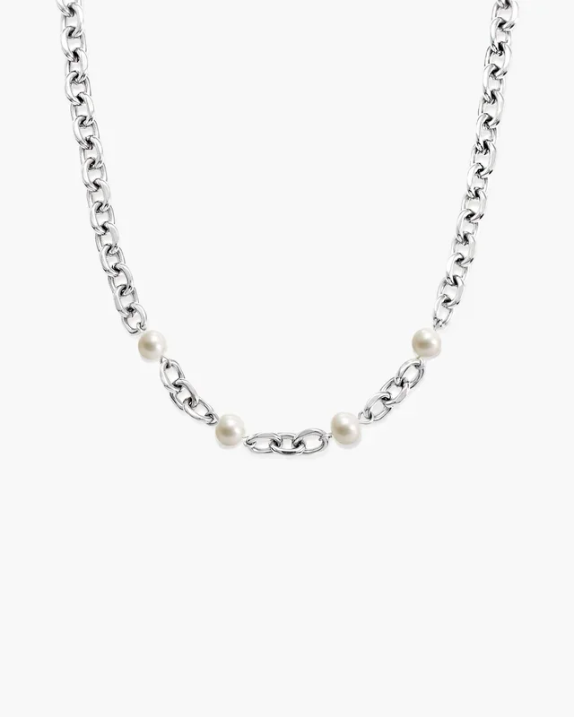 Collar de perlas de plata