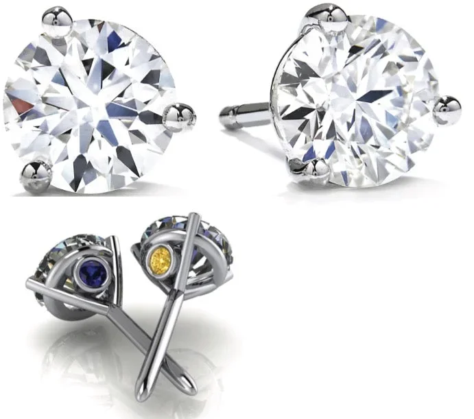 COLLEGIATE COLLECTION U of M Maize & Blue Accented 2/3ctw Diamond Stud Earrings
